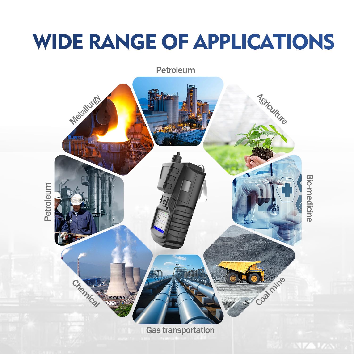 Portable 4-in-1 Gas Detector with Pump - CO, EX, O2, H2S Monitor | 3000mAh Rechargeable Battery & Calibration Kit | LCD Display with Clip | Ideal for Sewer Gas Detection, Industrial Safety & Confined Space Monitoring