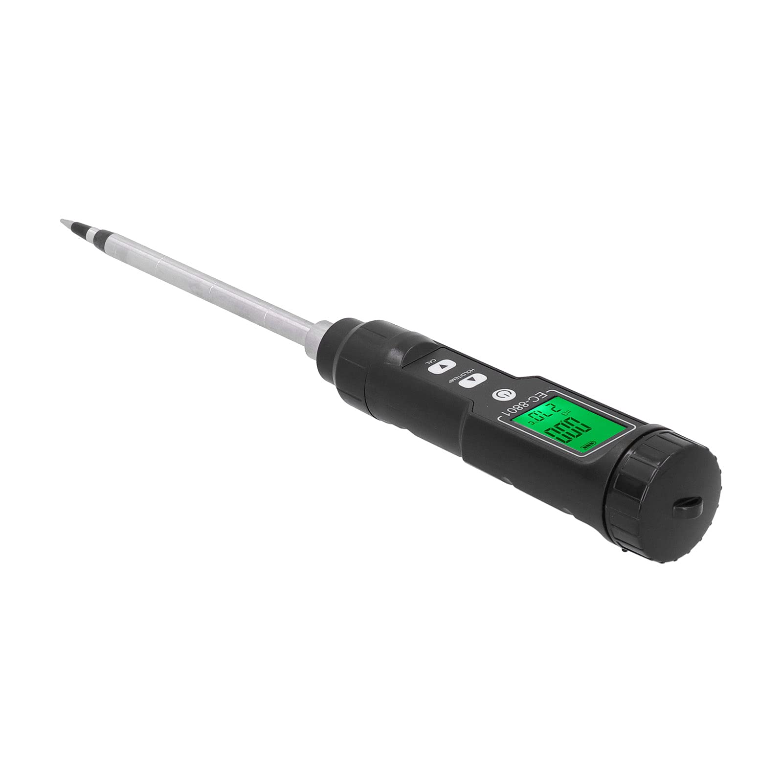 Xirfuni Digital Soil EC Meter with Low Battery Alarm, Data Hold & Detachable Probe - Accurate Soil Conductivity Tester for Agriculture, Greenhouse, Horticulture, Farmland & Laboratory Use