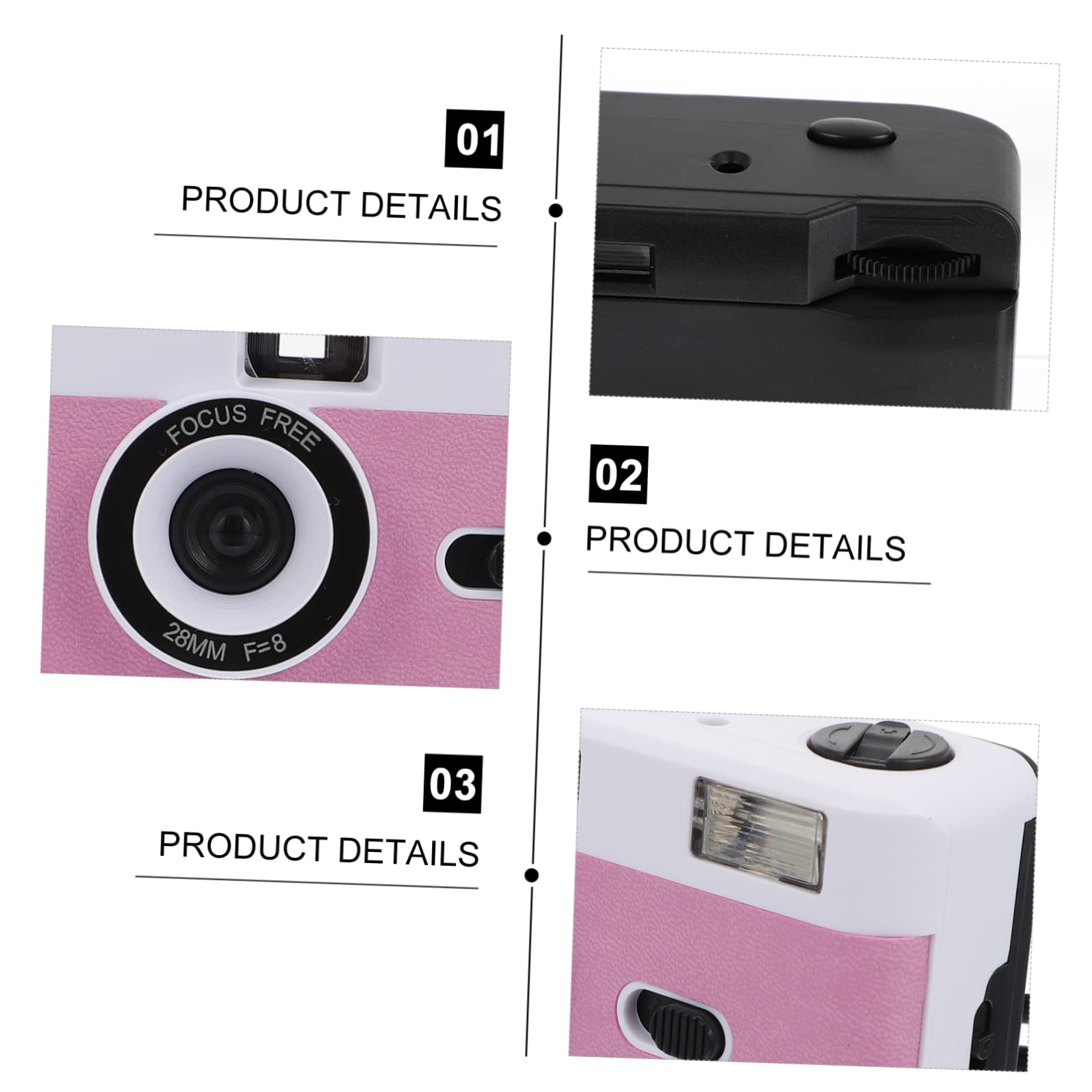 DOITOOL 35mm Film Reusable Vintage Retro Camera - Pink, Purple & White - No Battery Needed - Perfect for Travel, Street Photography & Gifts