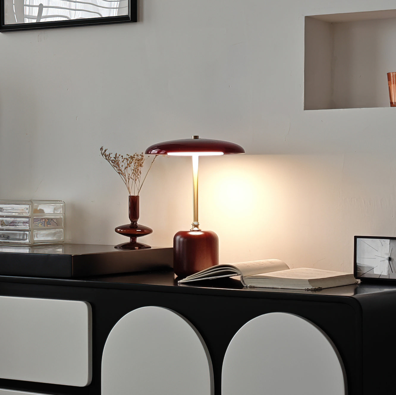 Alaula Modern LED Table Lamp with USB Port - Adjustable Brightness for Bedroom, Living Room & Office Desk Lighting