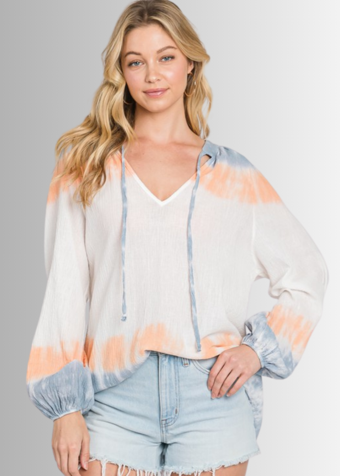 Premium Gauze Color Block Tie Dye Tops for Women - Breathable & Stylish Summer Blouses - Made in USA - Perfect for Beach, Festival & Boho Fashion