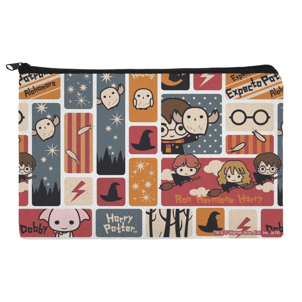 Harry Potter Chibi Cosmetic Bag - Cute Makeup Organizer Pouch for Travel & Daily Use | Official Graphics & More Collection