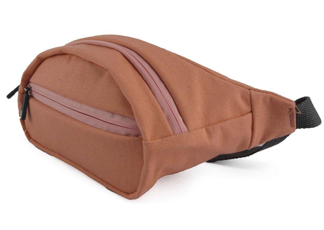Stylish Bright Peach Belt Bag for Snacks - Perfect for Hiking, Travel & Outdoor Activities