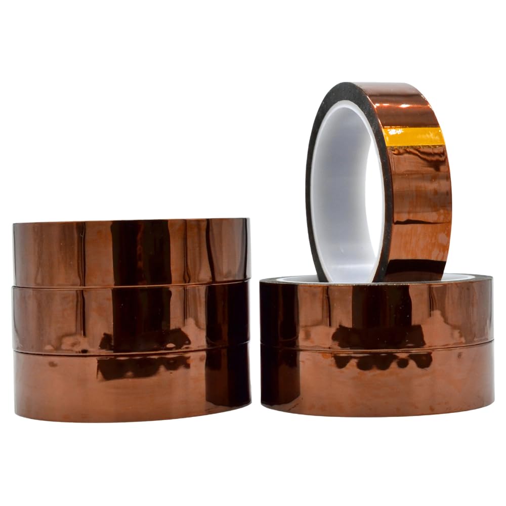 High Temperature Kapton Tape 1 inch x 36 Yards (36 Pack) - Heat Resistant Polyimide Tape for 3D Printer Bed, PCB Circuit Board, BGA Rework, Soldering & Electronics - Ideal for DIY Projects, Home Repairs and Industrial Applications