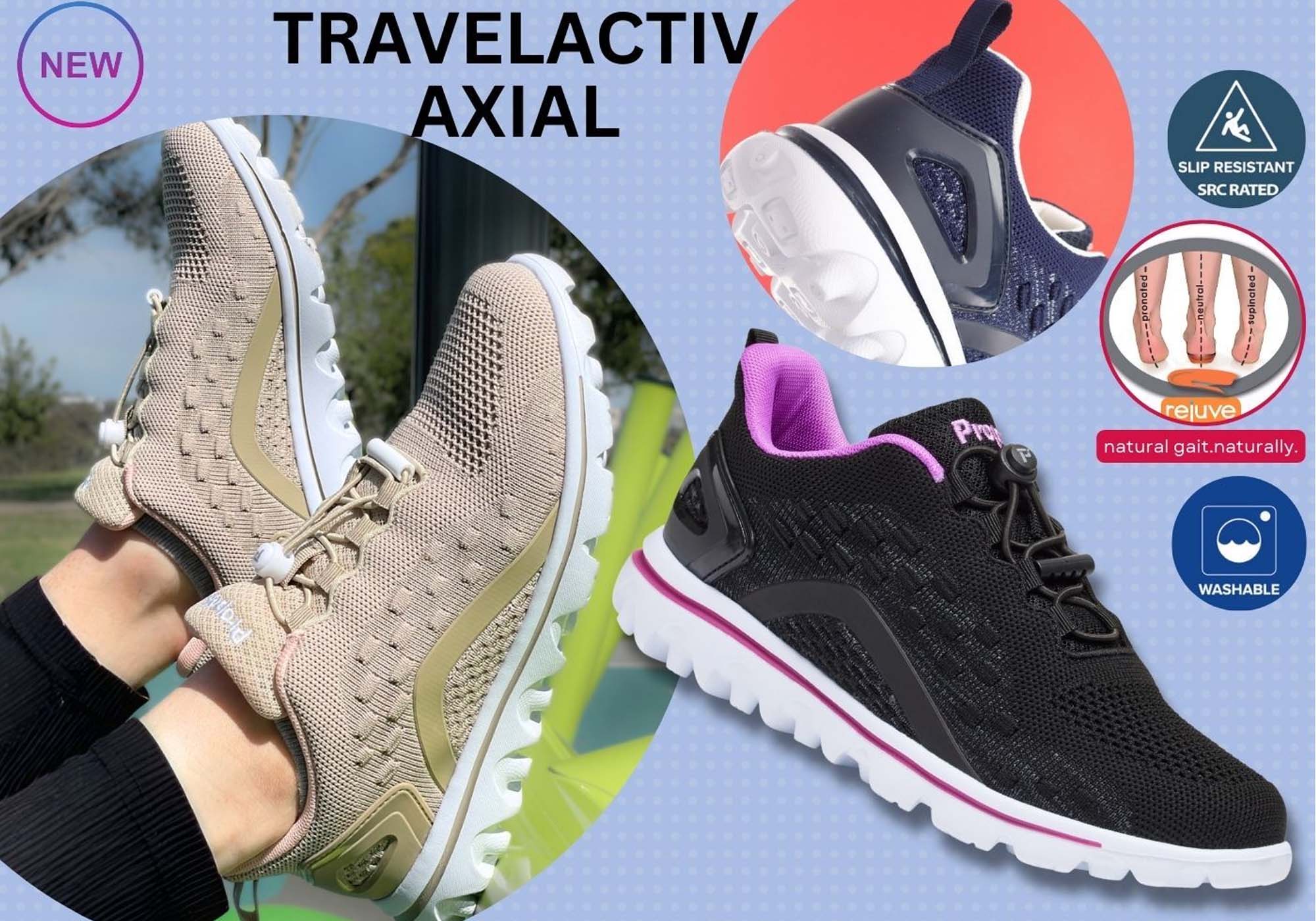 Propet Women's TravelActiv Axial Wide Width Walking Shoes - Comfortable & Supportive for Travel, Hiking & Daily Wear