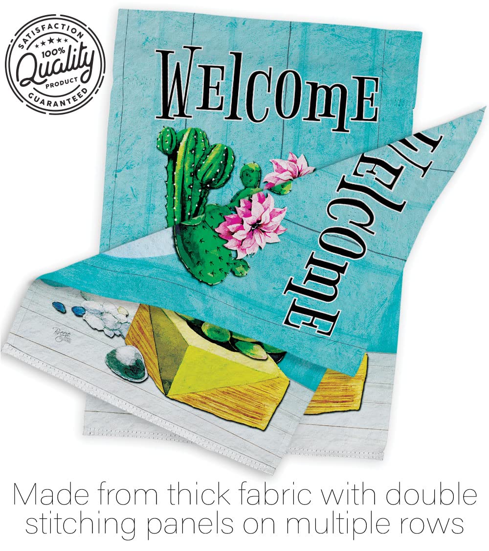 Southwest Cactus Welcome Flag - Double-Sided Desert Decor for Garden & Yard