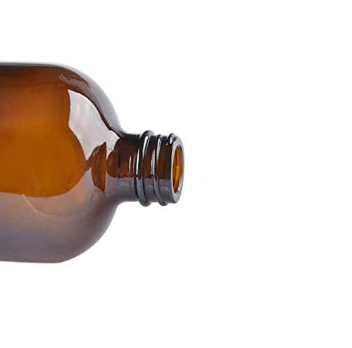 Amber Glass Refillable Bottle with Black Pump for Lotion, Soap, Essential Oils - 250ml | Perfect for Aromatherapy, DIY, Kitchen & Bathroom Organization