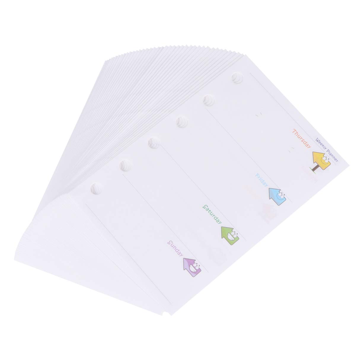 NUOBESTY 3-Pack Colorful 6-Ring Binder Refill Paper - Loose-Leaf Notebook Inserts for School, Office & Planner Organization - 80gsm Premium Paper for Smooth Writing