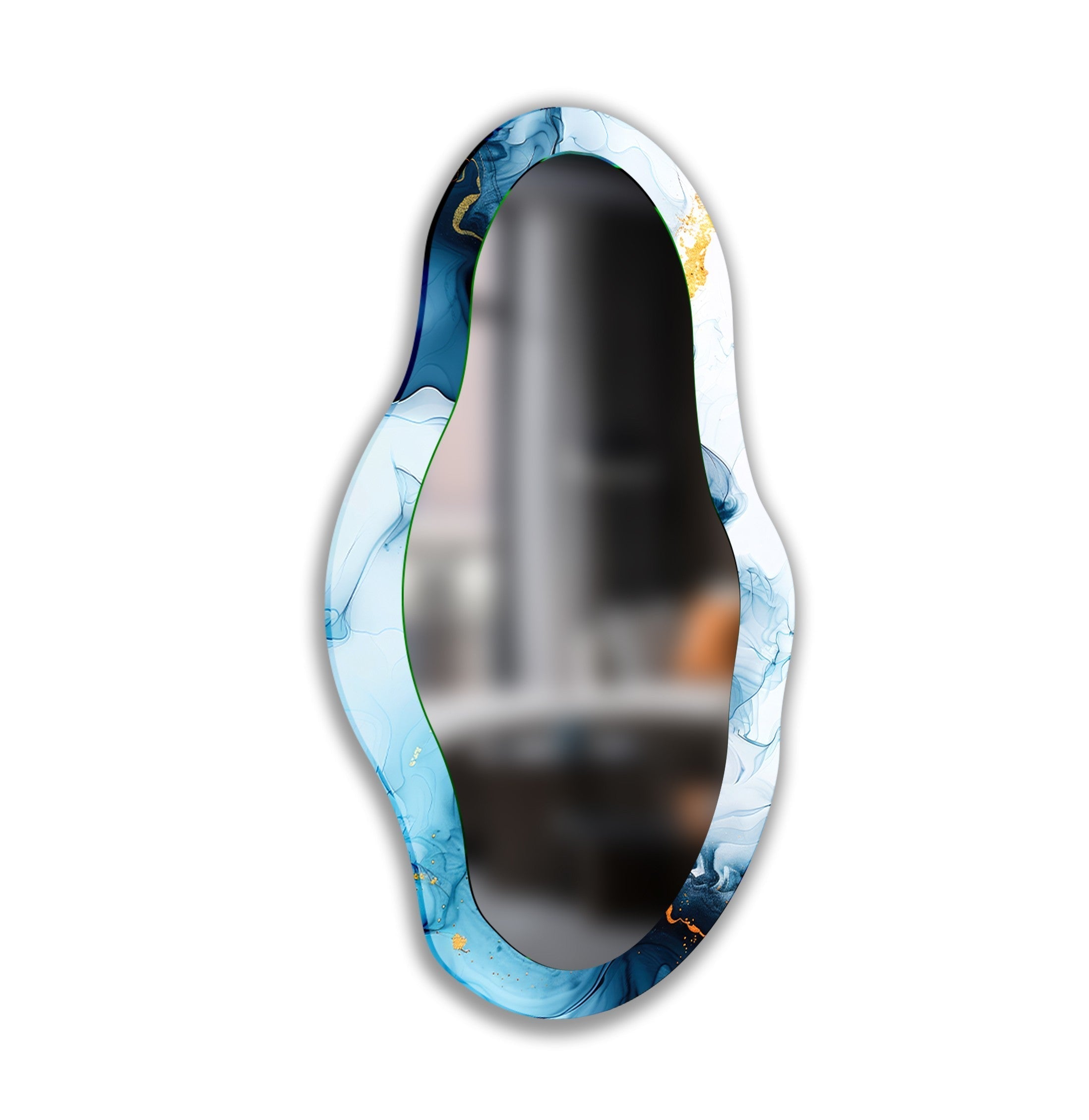 Stylish Blue Entryway Mirror - Full-Length Wall Hanging Decor for Hallway & Foyer - Perfect for Home Decor, Outfit Checks & Space Illusion