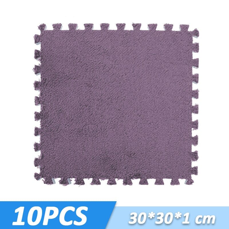 Soft Foam Puzzle Play Mat for Kids - Non-Slip Floor Tiles with Furry Texture | Perfect for Nursery, Playroom & Toddler Safe Crawling Space