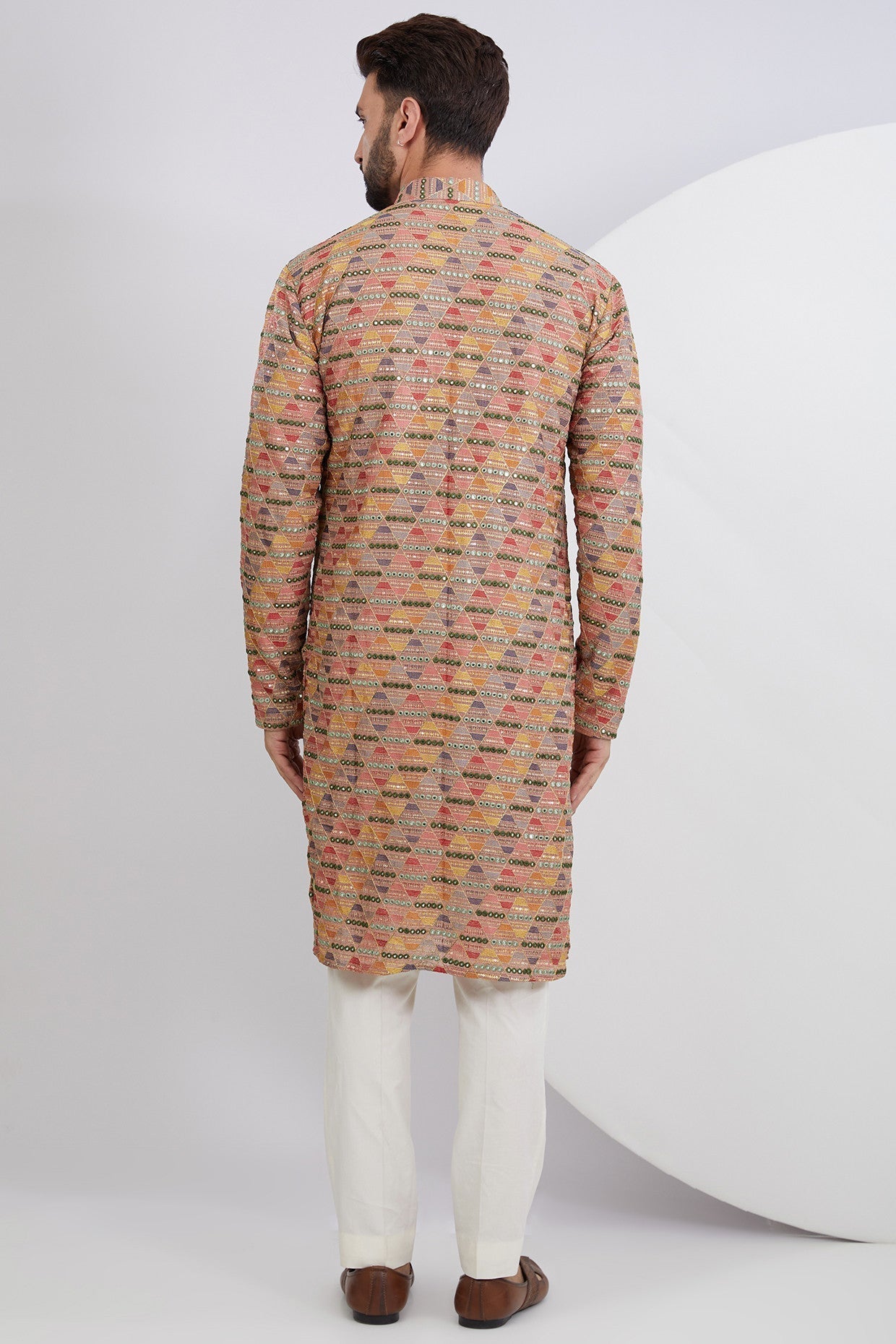 Stylish Mud Pink Multi Embroidered Kurta for Women | Traditional Indian Ethnic Wear | Perfect for Festivals, Weddings & Casual Outings