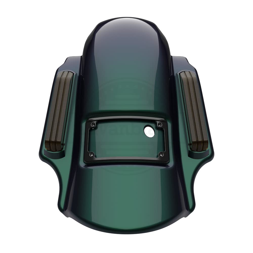 Dominator Fender for Harley Davidson Touring FLH (2014+) - Black Snake Venom Smoked Lens with License Plate Holder | Perfect for Custom Motorcycle Upgrades & Road Trips