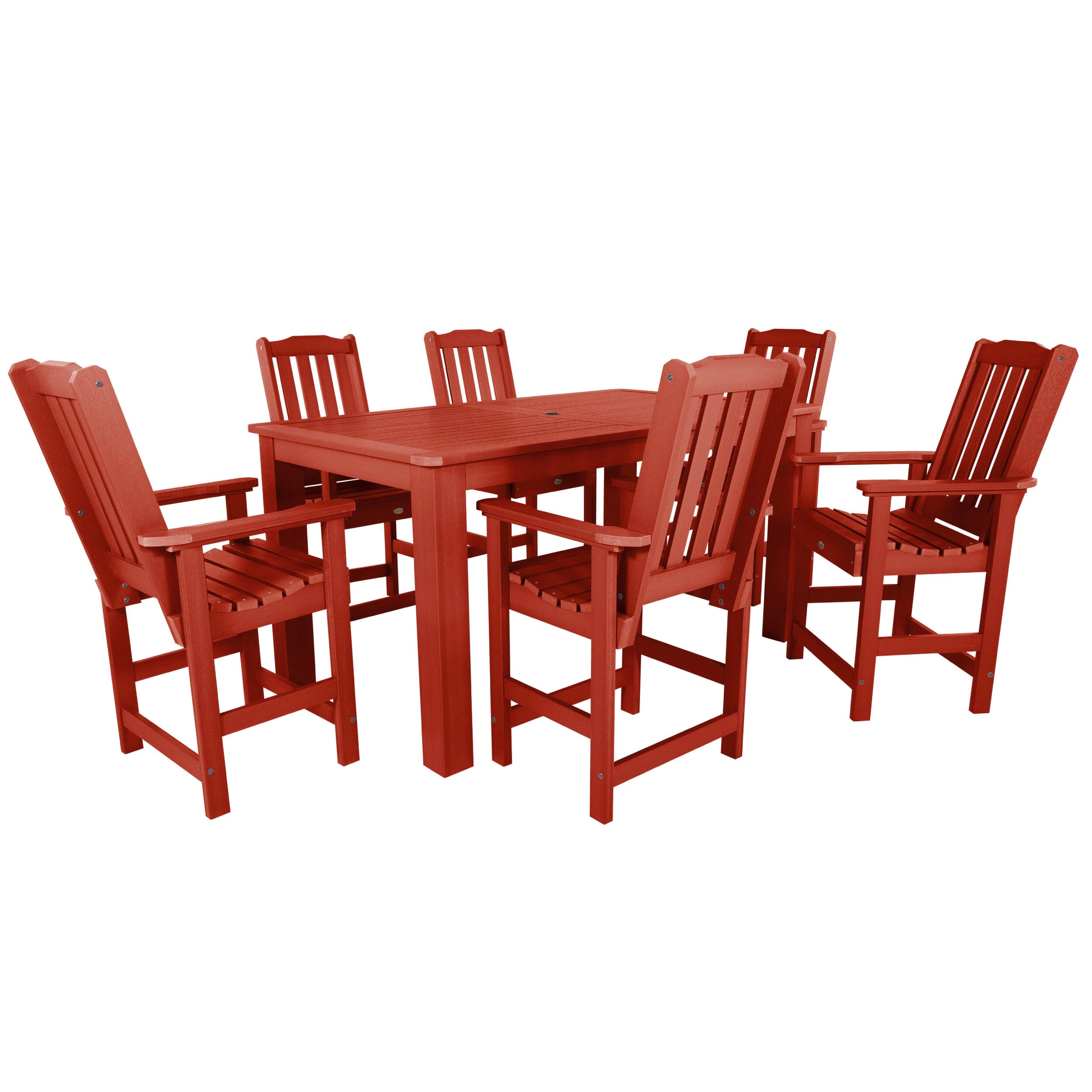 Lehigh 7-Piece Rectangular Outdoor Dining Set - 42in x 72in Counter Height - Perfect for Patio, Deck, Backyard & Garden Entertaining