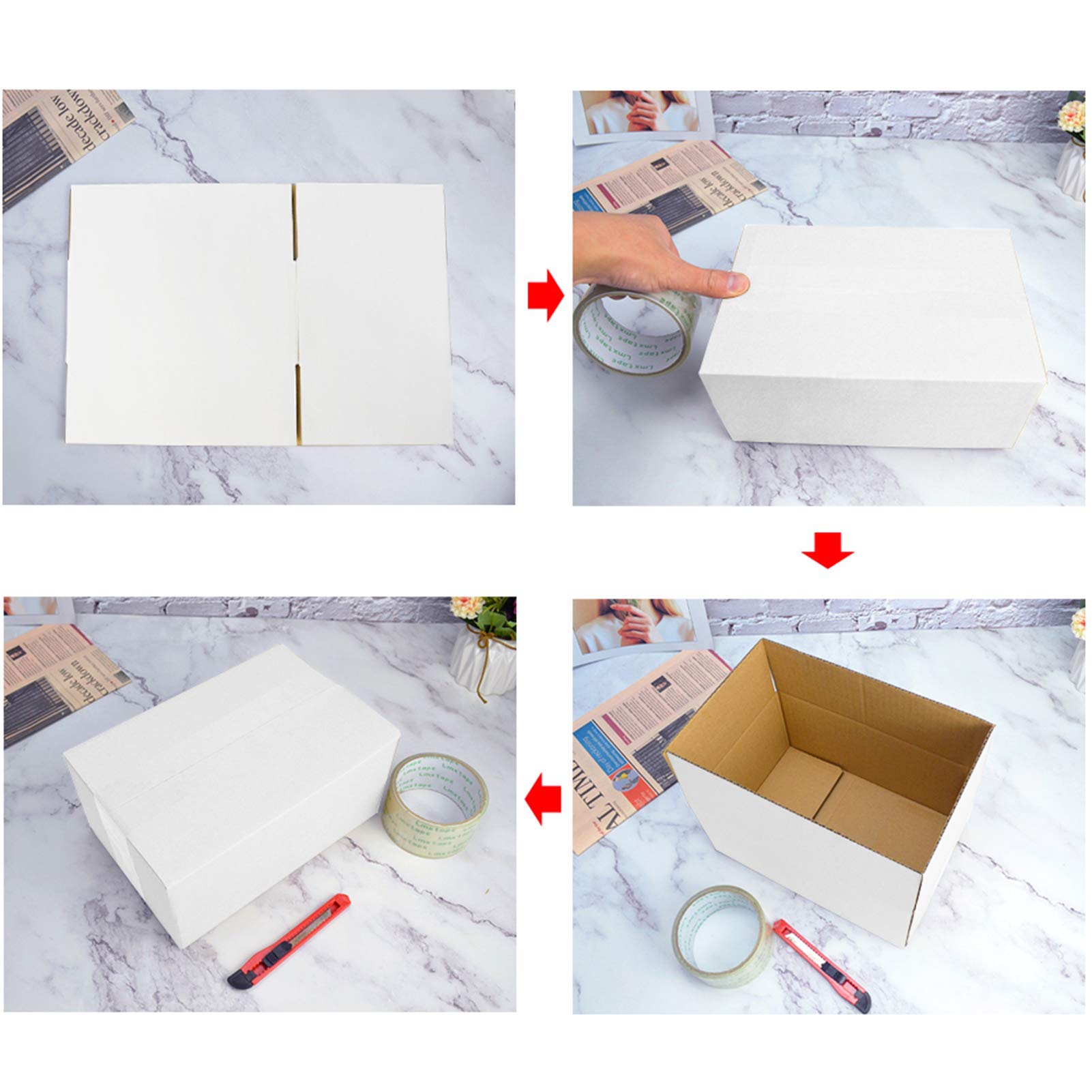 6x6x6 Small Shipping Boxes - White Packing Boxes for Ecommerce & Gifts
