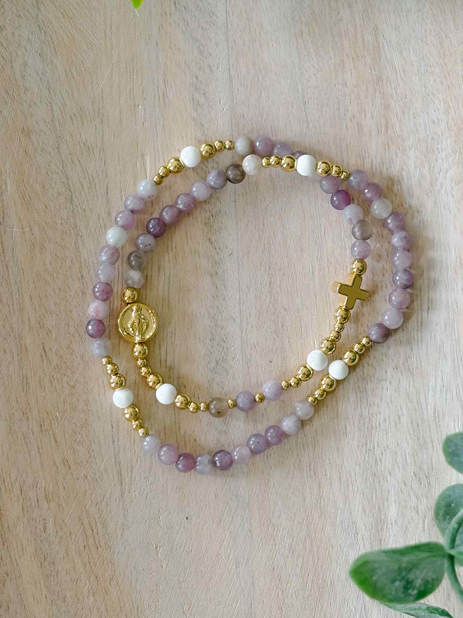 Elegant Lilac Wrap Rosary Bracelet for Women - Stylish Catholic Prayer Jewelry for Daily Wear & Special Occasions