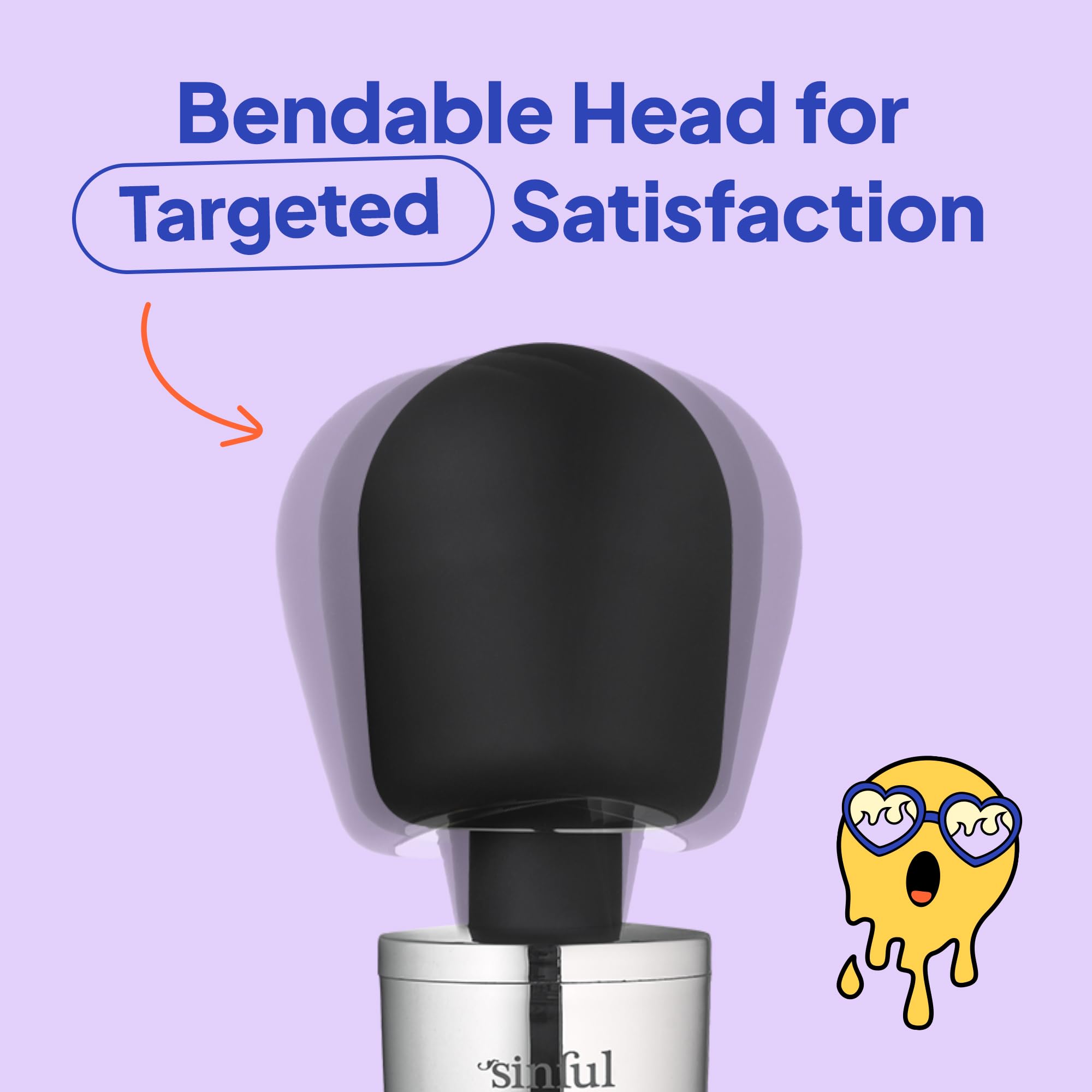 Sinful Luxy Powerful Body Massager - Waterproof & Ultra Quiet Magic Wand Vibrator for Women - 10 Speed Rechargeable Adult Massage Toy - Perfect for Couples, Solo Play & Stress Relief - Silver