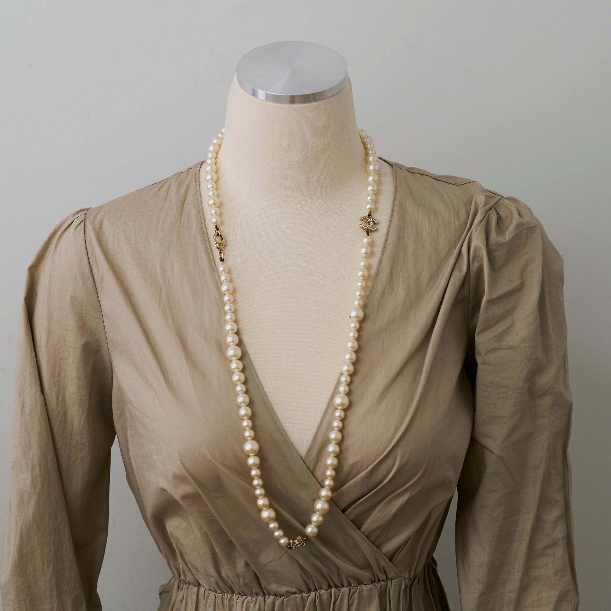Chanel Pearl Long CC Logo Necklace - Elegant Costume Jewelry for Women | Perfect for Parties, Weddings & Special Occasions