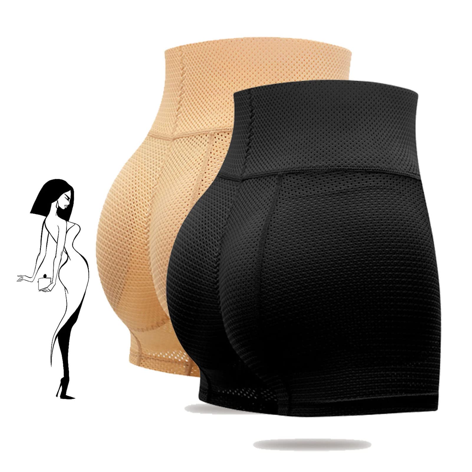 IOTKIT WaistGal BBL Shorts for Women - Padded Hip Enhancer Shapewear with High Waisted Tummy Control | Perfect for Body Shaping, Workouts, and Everyday Wear