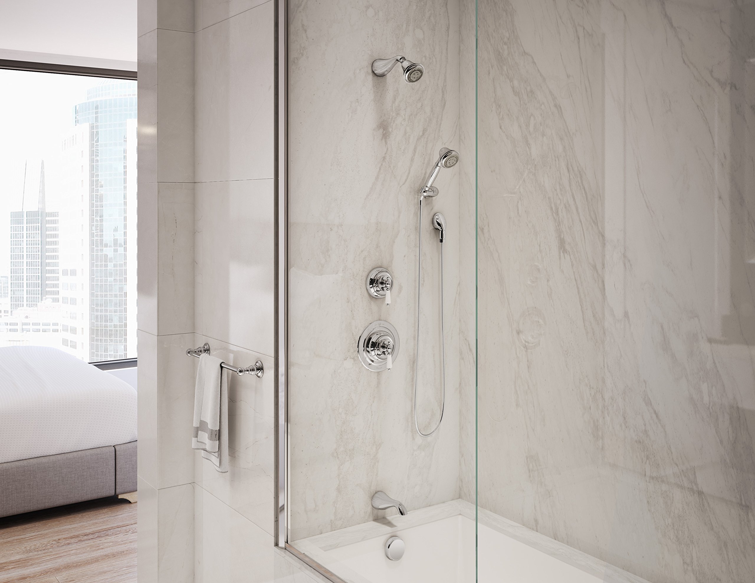 Symmons Carrington 442HS 3-Mode Hand Shower with Hose - Chrome Finish for Bathroom & Shower - High Pressure, Adjustable Spray Settings for Relaxing or Rinsing