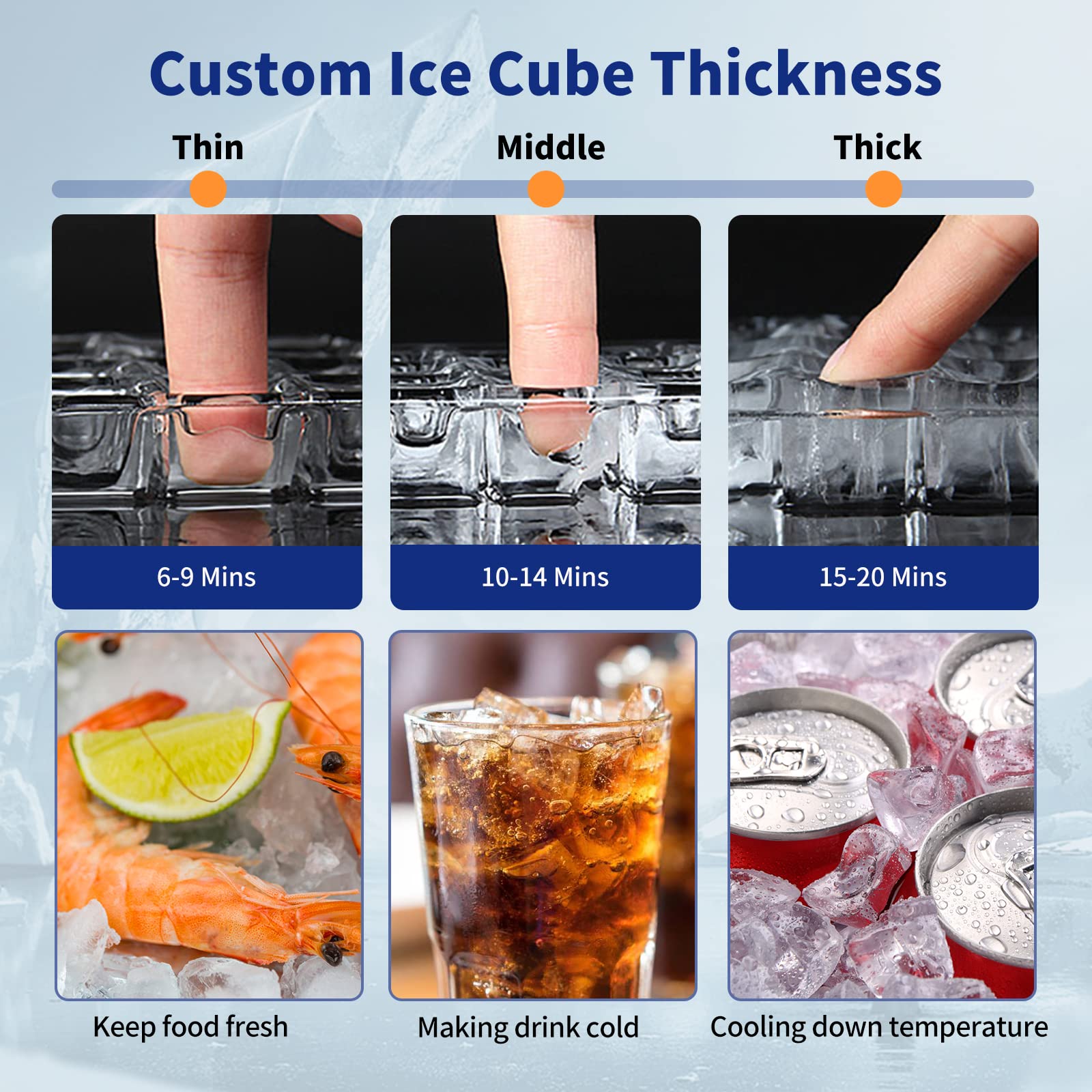 TAZPI Commercial Ice Maker 130 LBS/24H - Upgraded 15