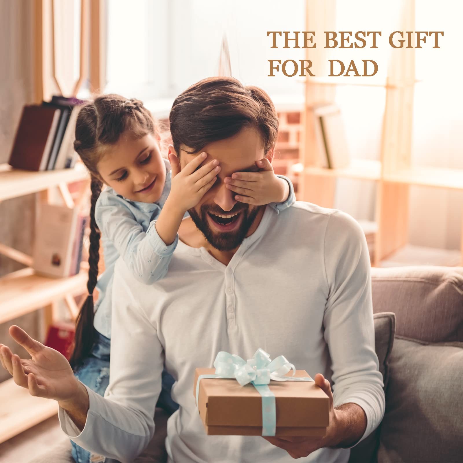 Best Dad Ever PU Leather Tray & Keychain Set - Unique Father's Day, Birthday & Christmas Gifts for Dad from Daughter, Son or Wife - Perfect for Home Organization & Key Storage (Gift for Husband, New Dad)