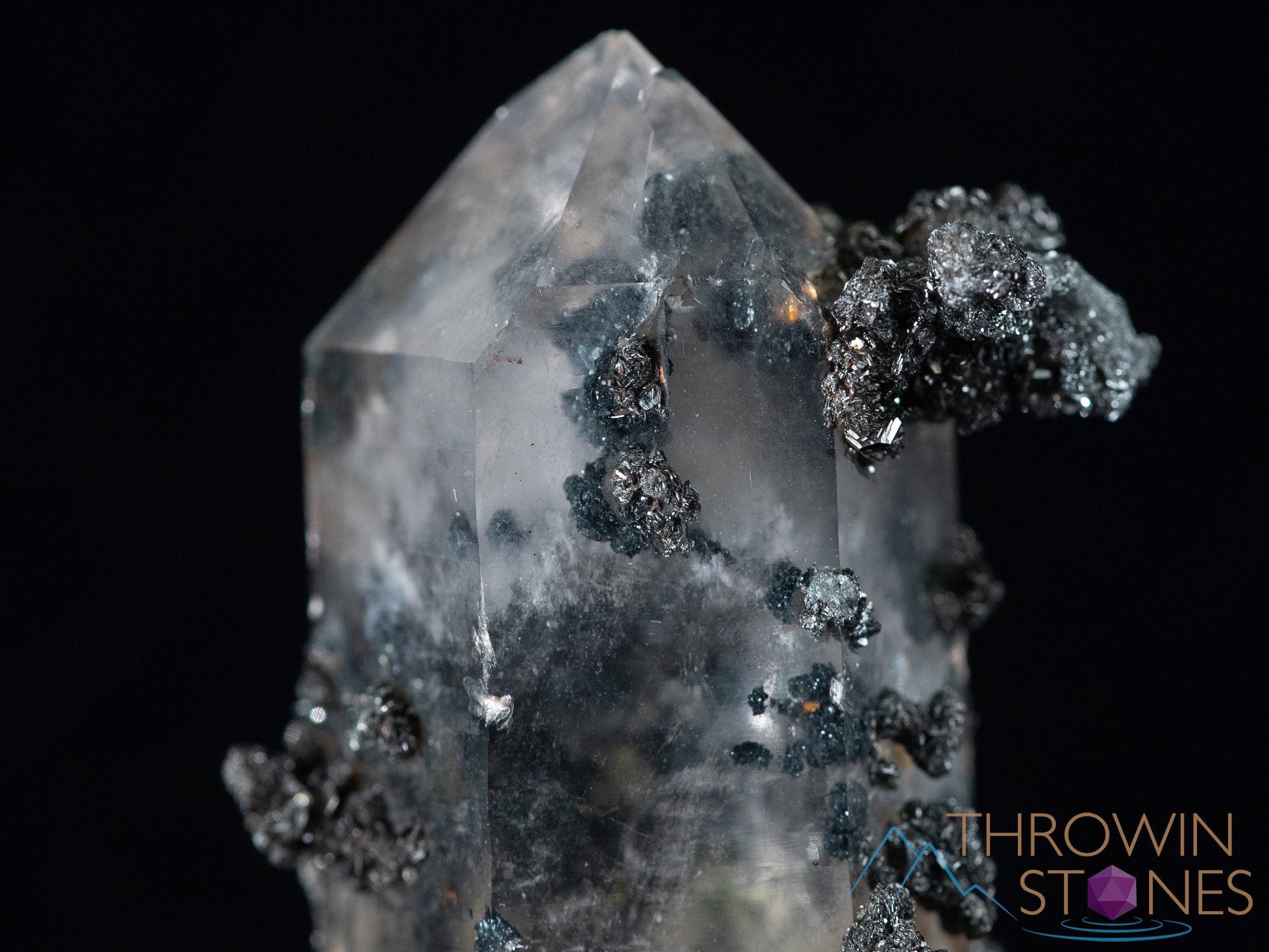 Natural QUARTZ Raw Crystal Cluster with Specular HEMATITE - Healing Stones for Home Decor, Housewarming Gift, Meditation & Spiritual Healing | Perfect for Office Desk, Living Room & Bedroom Decor