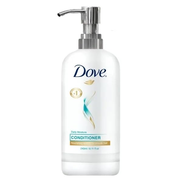 Dove 240ml Conditioner with Pump Dispenser - Pack of 24 Bottles | Hydrating Hair Care for Daily Use at Home, Salon, or Gym