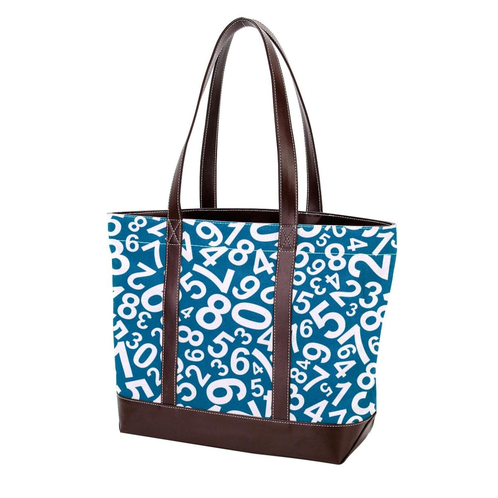 Stylish Sky Pattern Tote Bag for Women - Large Leather & Canvas Shoulder Bag, Top Handle Satchel Purse | Perfect for Work, Travel & Everyday Use