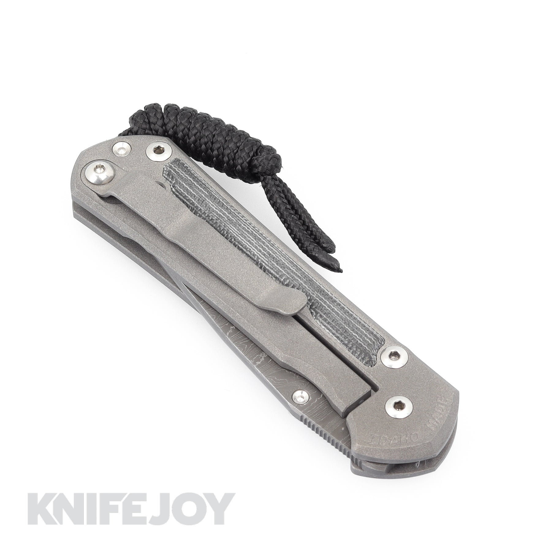 Chris Reeve Knives Small Sebenza 31 Drop Point Folding Knife - Ladder Damascus Steel Blade, Black Canvas Micarta Inlay Handle - EDC, Outdoor, Camping & Survival Tool