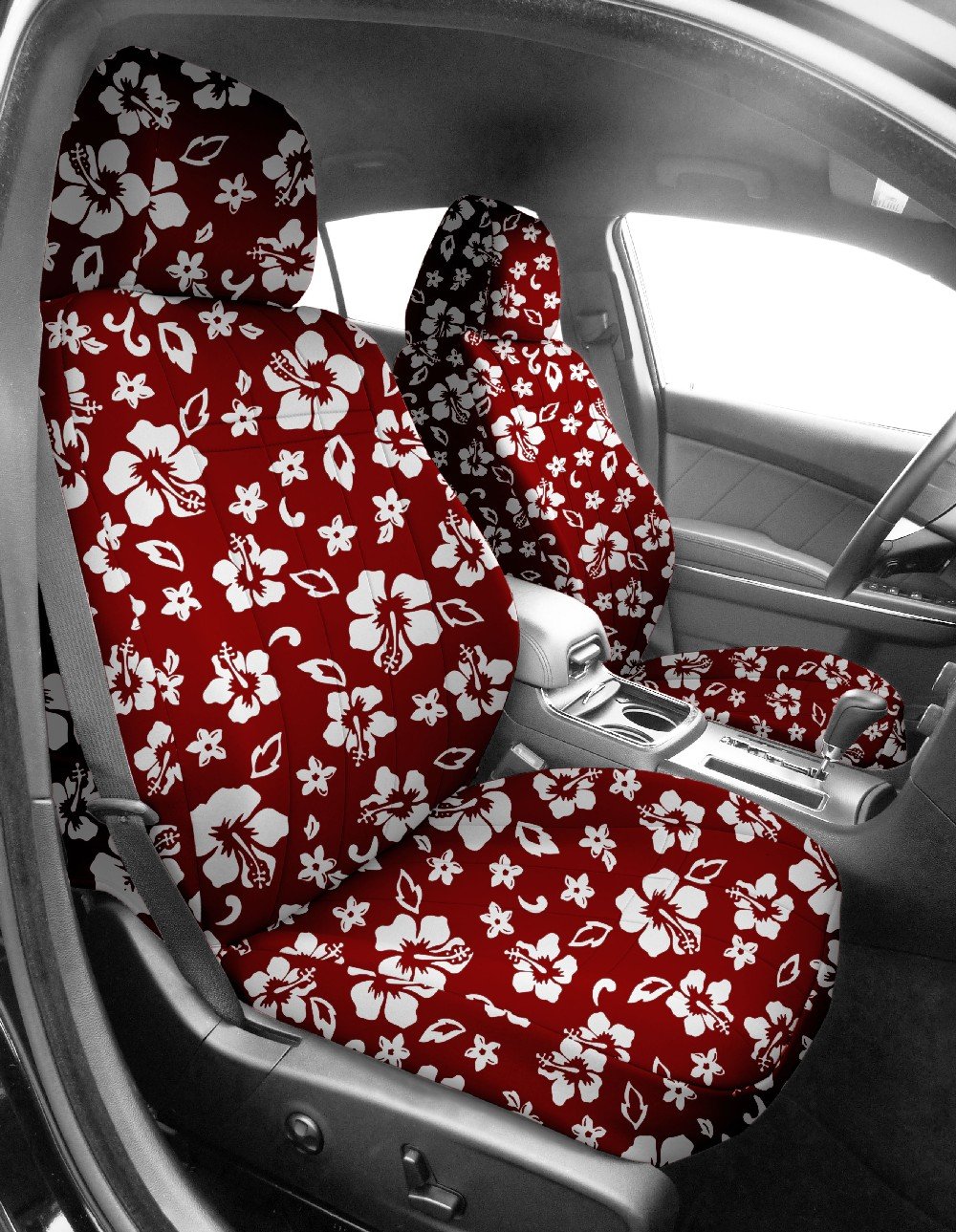 CalTrend NeoSupreme Front Sport Bucket Seat Covers for 2001-2004 Toyota Tacoma - Hawaii Red with Red Insert & Trim | Durable Custom Fit Protection for Off-Roading & Daily Driving