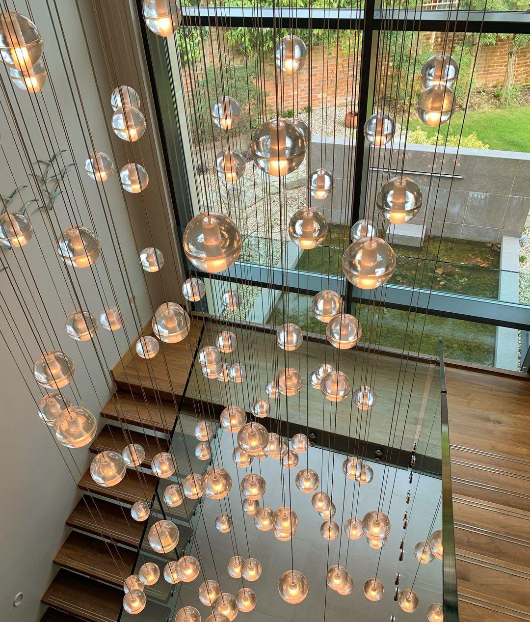 Elegant Ball Crystal Pendant Light - Modern Chandelier for Dining Room, Bedroom & Living Room Decor - Dimmable LED Hanging Light Fixture