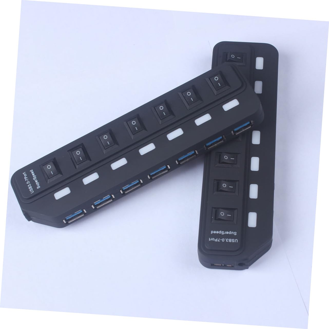 HOMSFOU USB 3.0 Hub 7-Port Docking Station - High-Speed Data Hub for Laptop, Computer, and Tablets - Ideal for Home Office and Multi-Device Setup