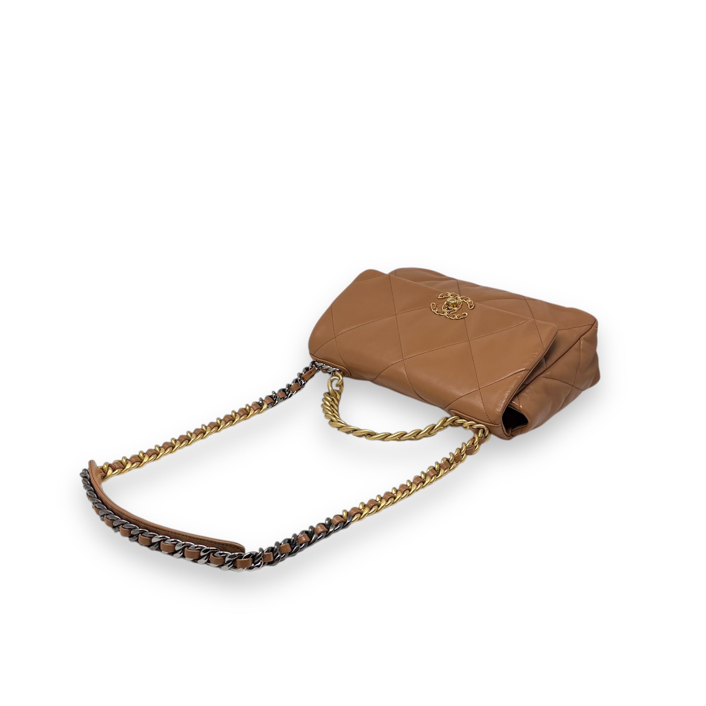Chanel Caramel Large 19 Flap Bag - Luxury Designer Handbag for Women | Perfect for Everyday Use, Work & Special Occasions