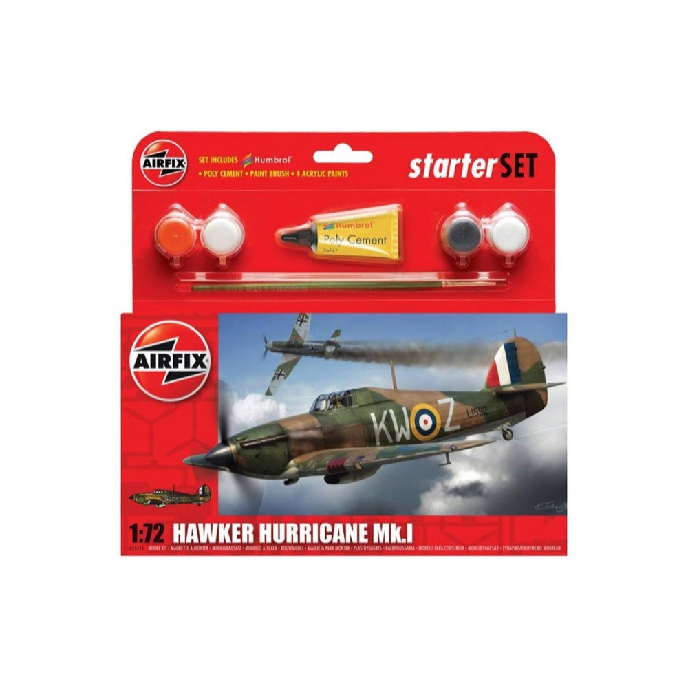 Airfix A55111 1/72 Scale Hawker Hurricane Mk1 Model Kit - WWII British Fighter Plane Starter Set for Beginners | Perfect for Collectors, History Enthusiasts & Scale Model Building Projects