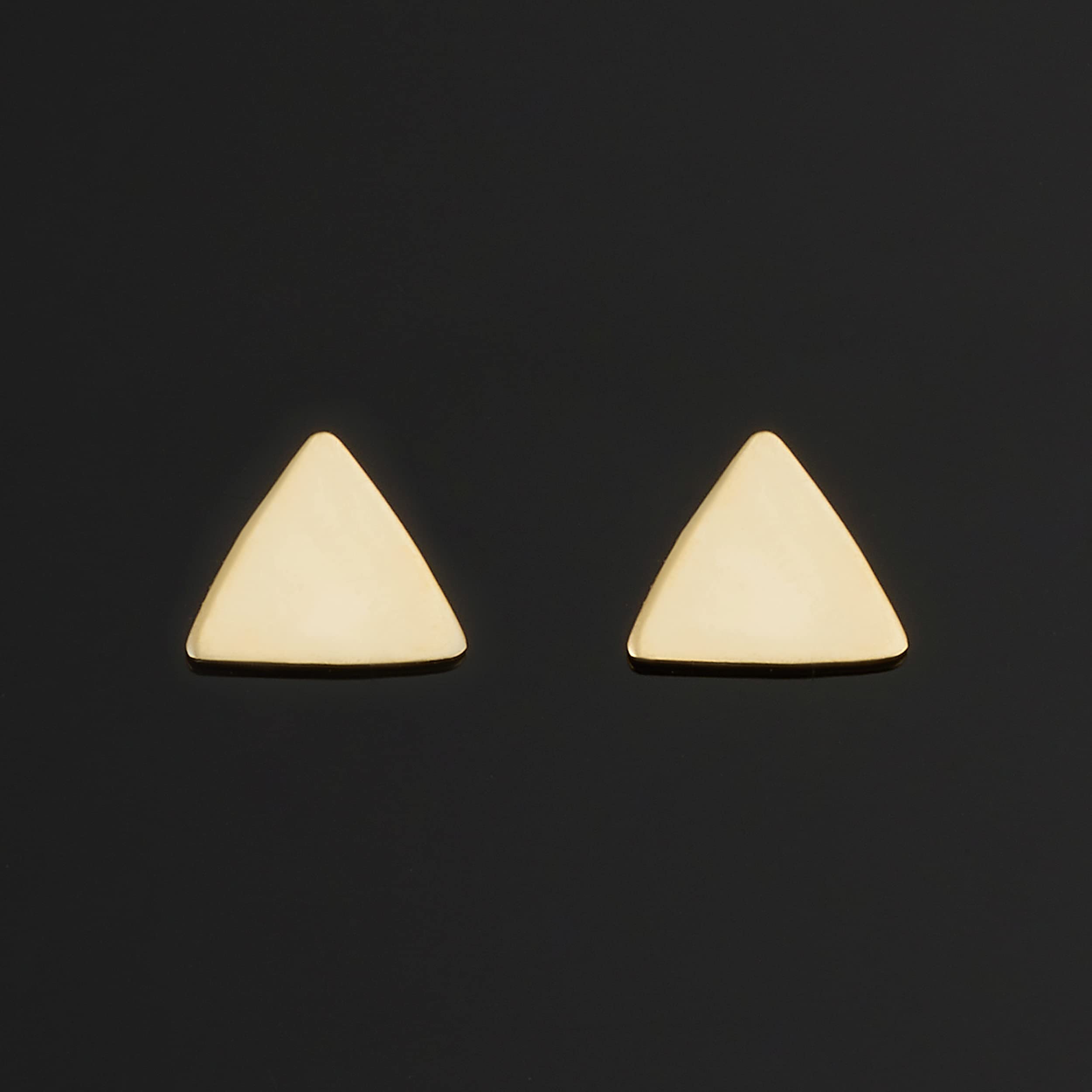 14K Yellow Gold Triangle Stud Earrings for Women - Minimalist Italian Jewelry | Perfect for Everyday Wear, Gifts & Special Occasions