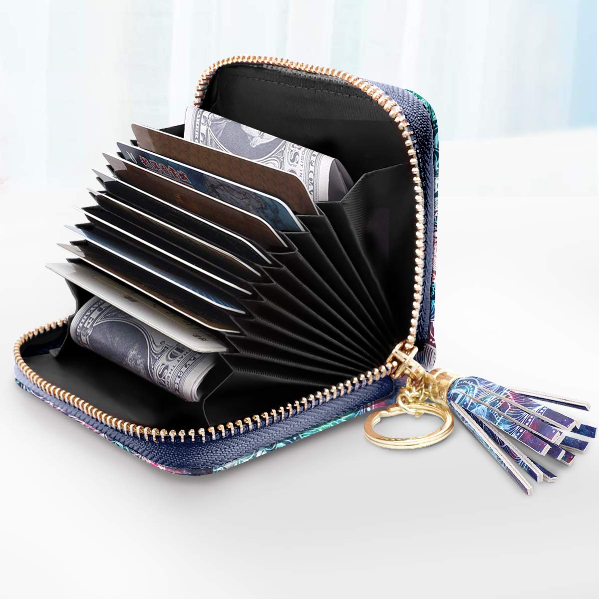 RFID Blocking Glitter Credit Card Holder for Women - Slim Small Wallet with Card Slots - Perfect for Travel, Shopping & Everyday Use