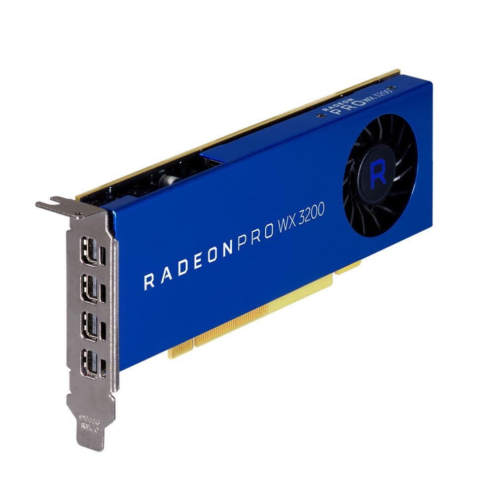 AMD Radeon PRO WX 3200 4GB GDDR5 Workstation Graphics Card for CAD, 3D Modeling & Video Editing - Professional GPU for Designers & Engineers