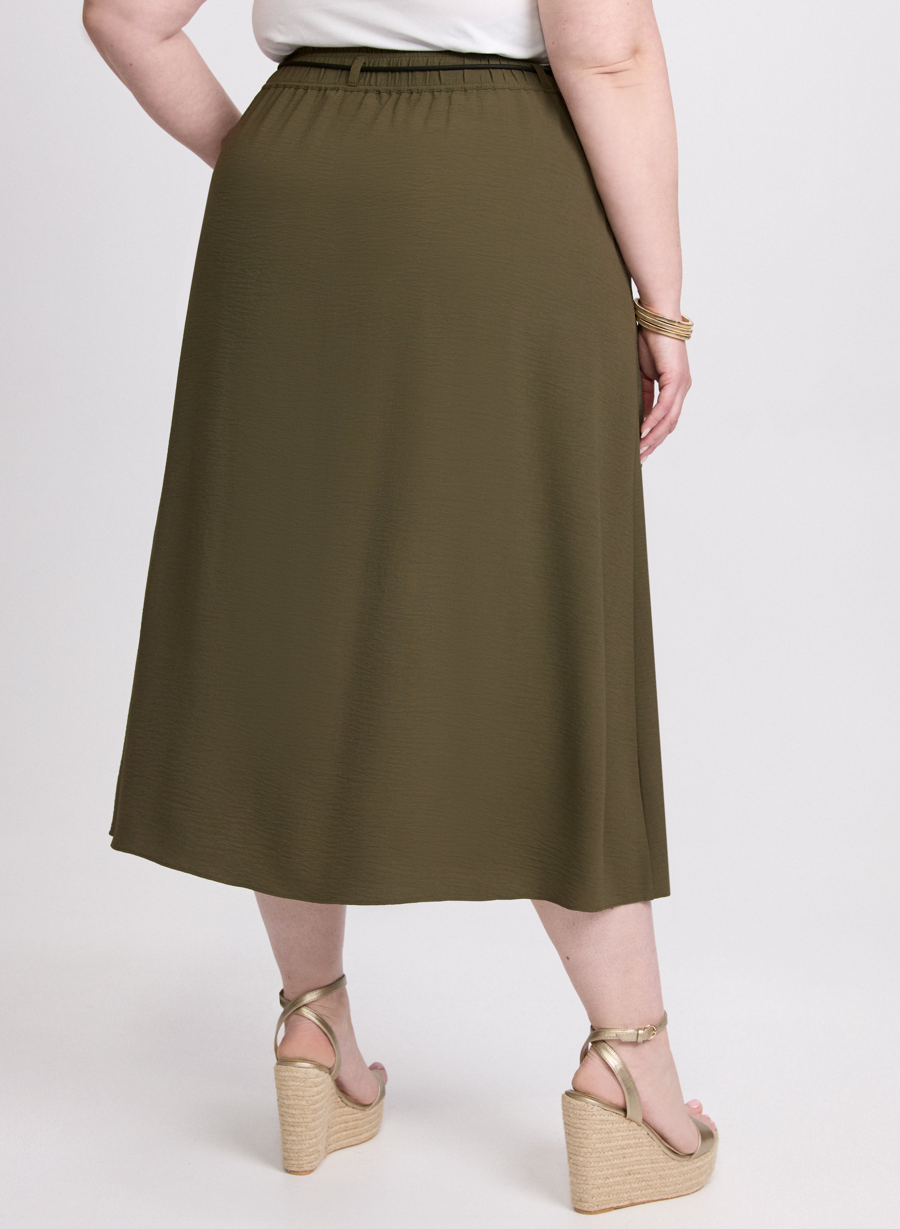 Elegant Crinkled Drawstring Maxi Skirt for Women - Boho Flowy Beach Skirt with Adjustable Waist - Perfect for Summer Vacations, Beach Outings and Casual Wear