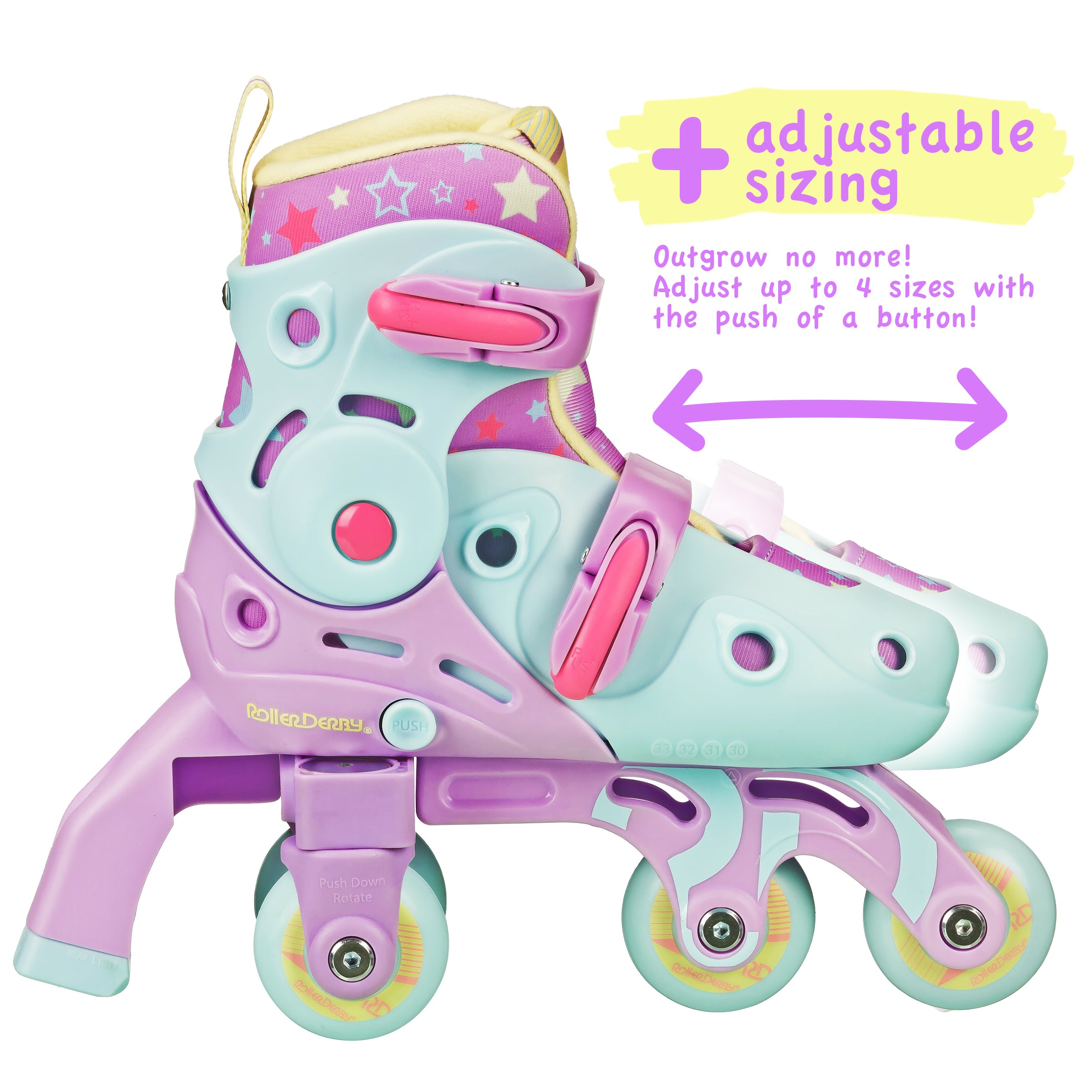 Adjustable Roller Skates for Girls - Switch Style with Light-Up Wheels - Perfect for Indoor & Outdoor Skating, Birthday Gifts, and Fun Exercise