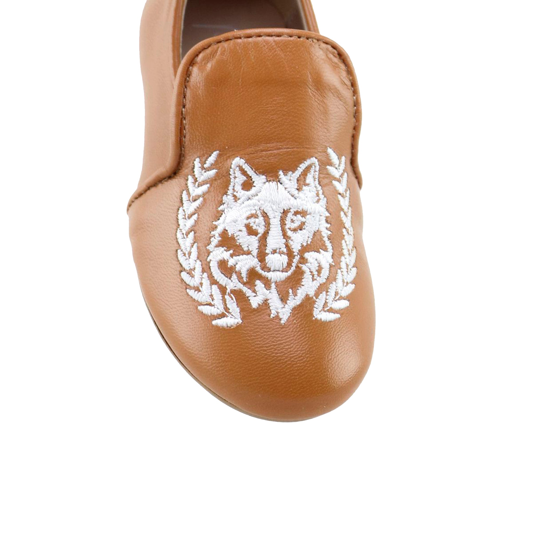 Camel & Wolf Embroidered Smoking Loafers for Men - Stylish Casual Slip-On Shoes for Work, Parties & Everyday Wear