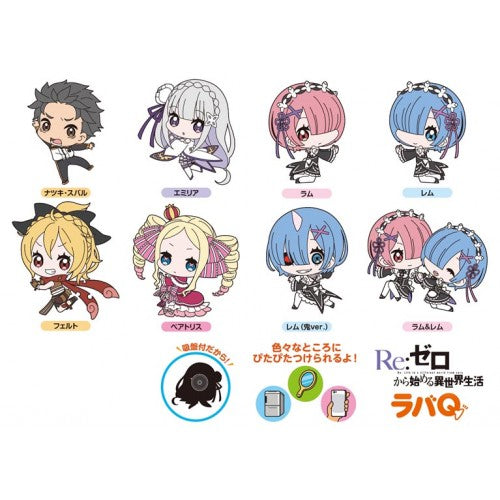 Re:Zero Starting Life in Another World Anime Rubber Mascot Box Set - 8 Piece Collectible Figure Set for Fans, Display, and Gift Giving
