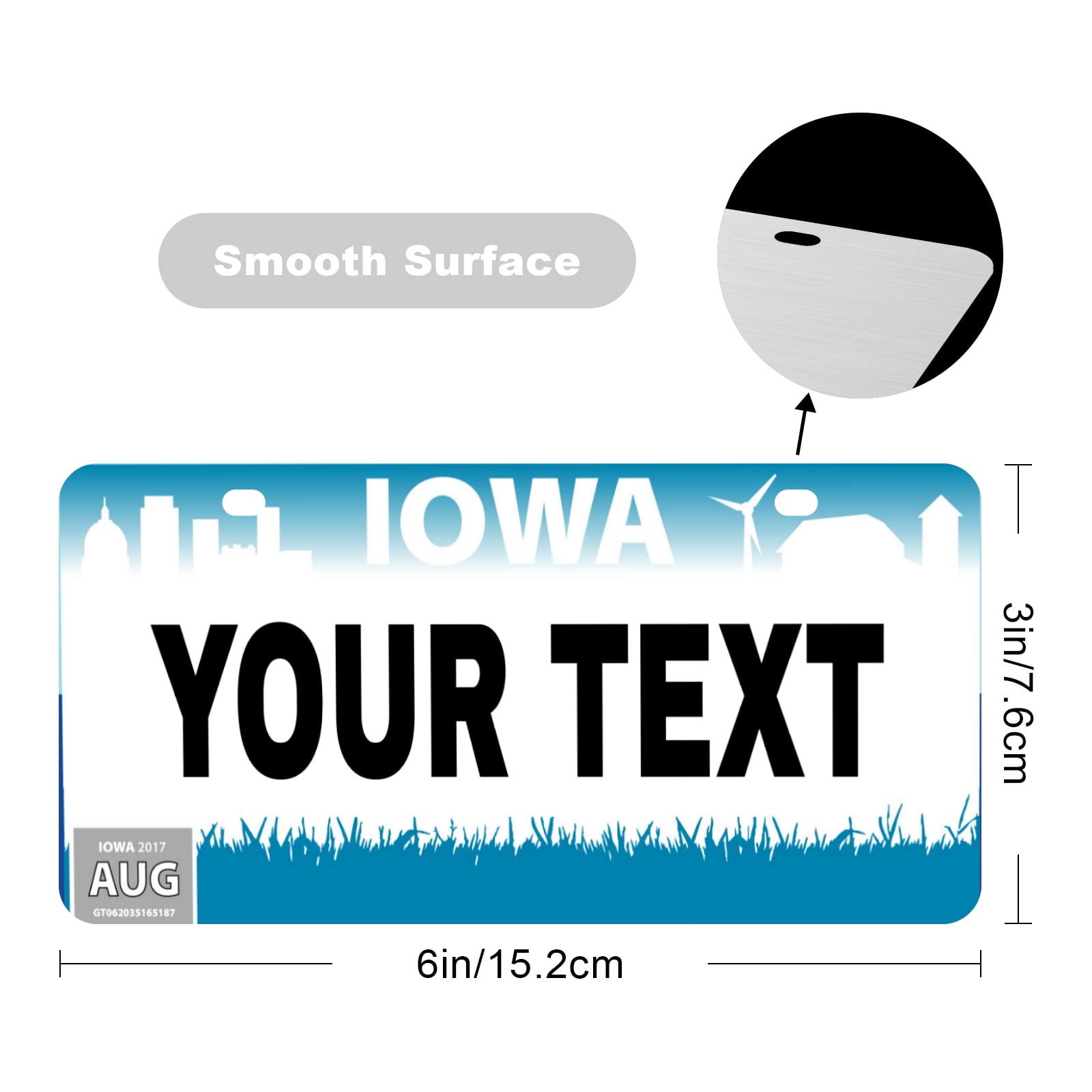 Custom Iowa Mini License Plate 6x3 Inch - Personalized Kids Toy Car, Bicycle, Scooter, Golf Cart, Motorcycle & ATV Decoration - Perfect for Gifts, Room Decor & Vehicle Accessories