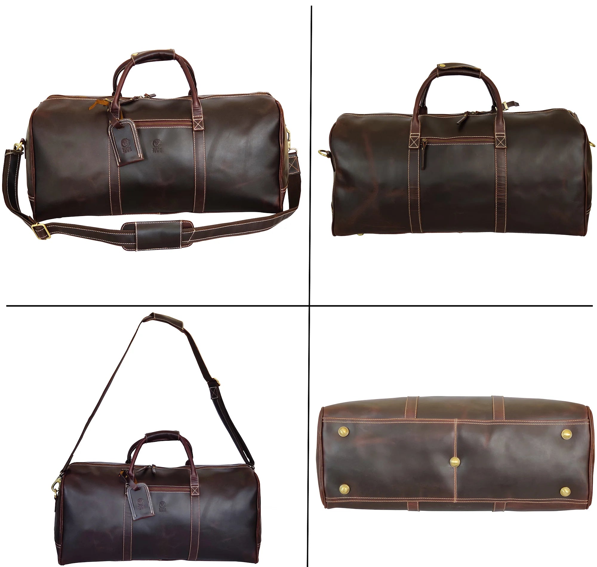 Roadstar 24-Inch Overnight Weekender Duffel Bag - Carry On Luggage for Travel, Gym & Weekend Getaways - Walnut Brown Durable Water-Resistant Travel Bag