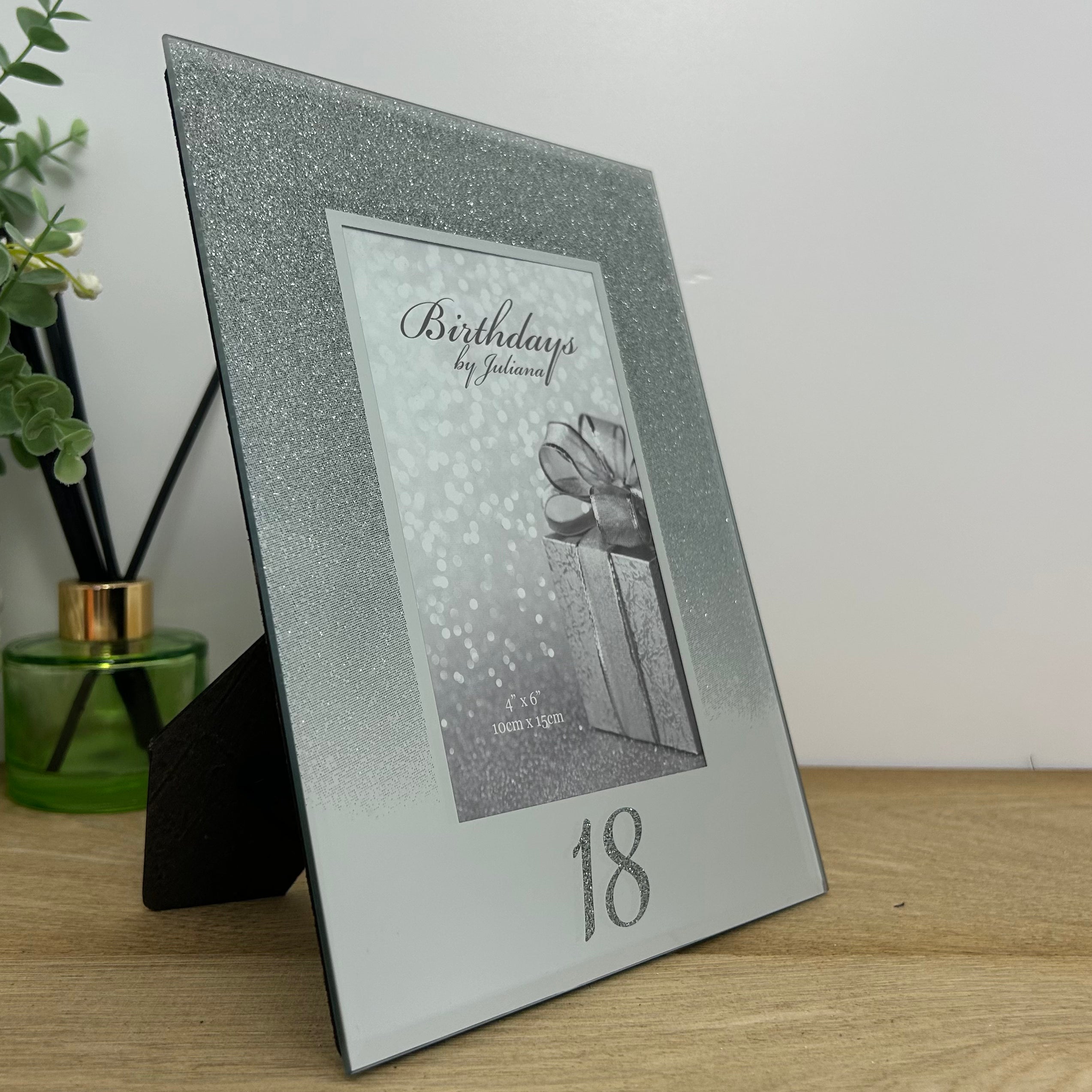 Milestone Birthday Silver Glitter Photo Frame 4x6 Inches - Perfect for Anniversaries, Graduations & Special Occasions