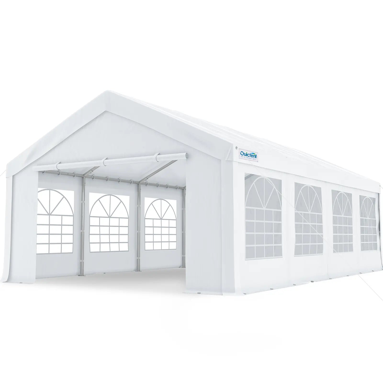10' x 30' White Party Tent - Waterproof Outdoor Canopy for Weddings, Picnics & Backyard Events - Heavy Duty Frame with UV Protection