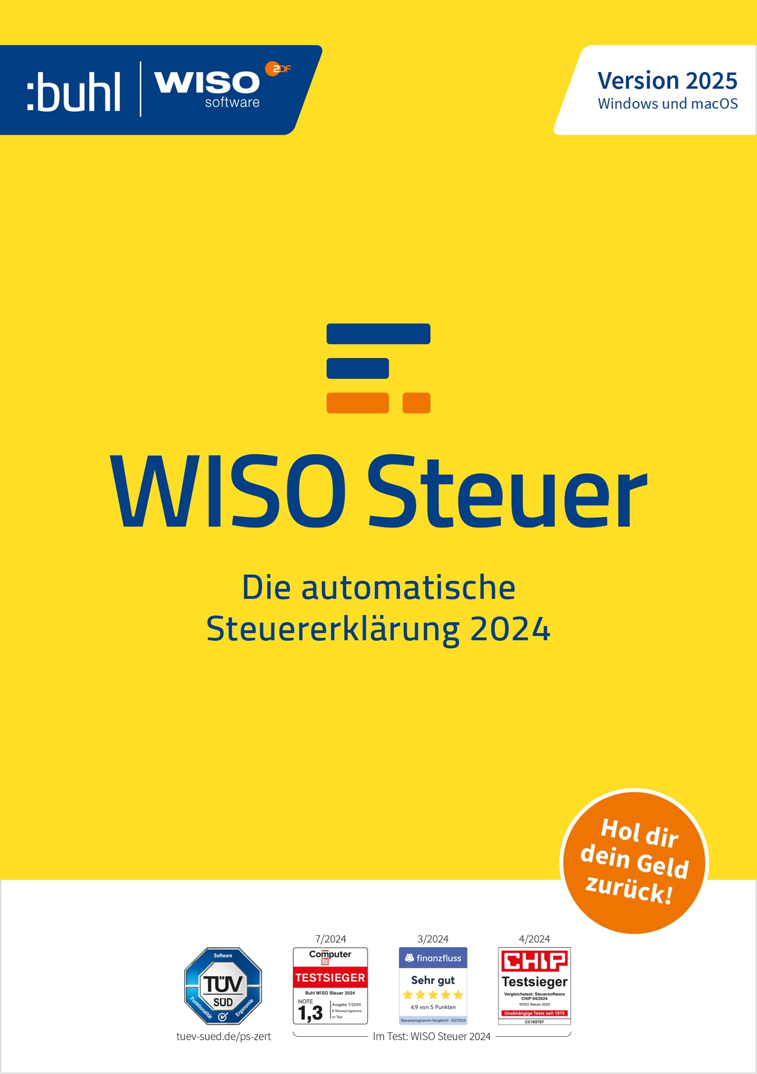 WISO Steuer 2025 (für Steuerjahr 2024) – Steuererklärung einfach gemacht für Windows, Mac, Smartphones & Tablets | Digitaler Download | Ideal für Selbstständige, Arbeitnehmer & Rentner