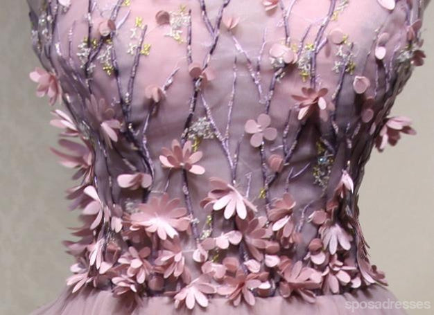 Elegant Pink See-Through V-Neck A-Line Tulle Long Evening Prom Dress 17616 | Formal Gown for Homecoming, Wedding Guest & Special Occasions