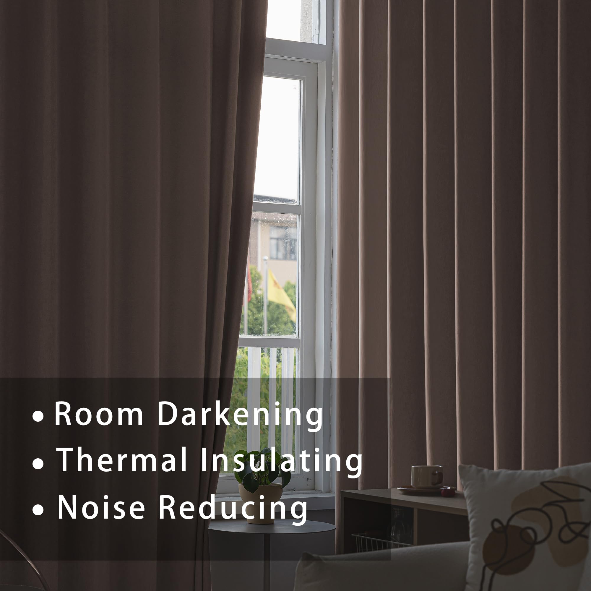 Beige Tier Curtains 24 Inch - Blackout Kitchen Window Curtains for Sink, Bathroom & Basement - Short Cafe Curtains with Rod Pocket, Set of 2 Panels - Perfect for Small Windows, Half Window Treatments & Cozy Home Decor
