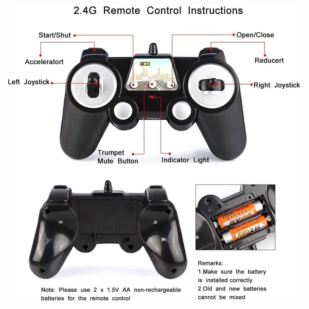 2.4G Electric RC Bus Toy - Simulation Remote Control Vehicle with Lights & Sounds, One-Key Open Function - Perfect Birthday Gift for Kids (Boys & Girls) - Great for Indoor Play, Birthday Parties & STEM Learning