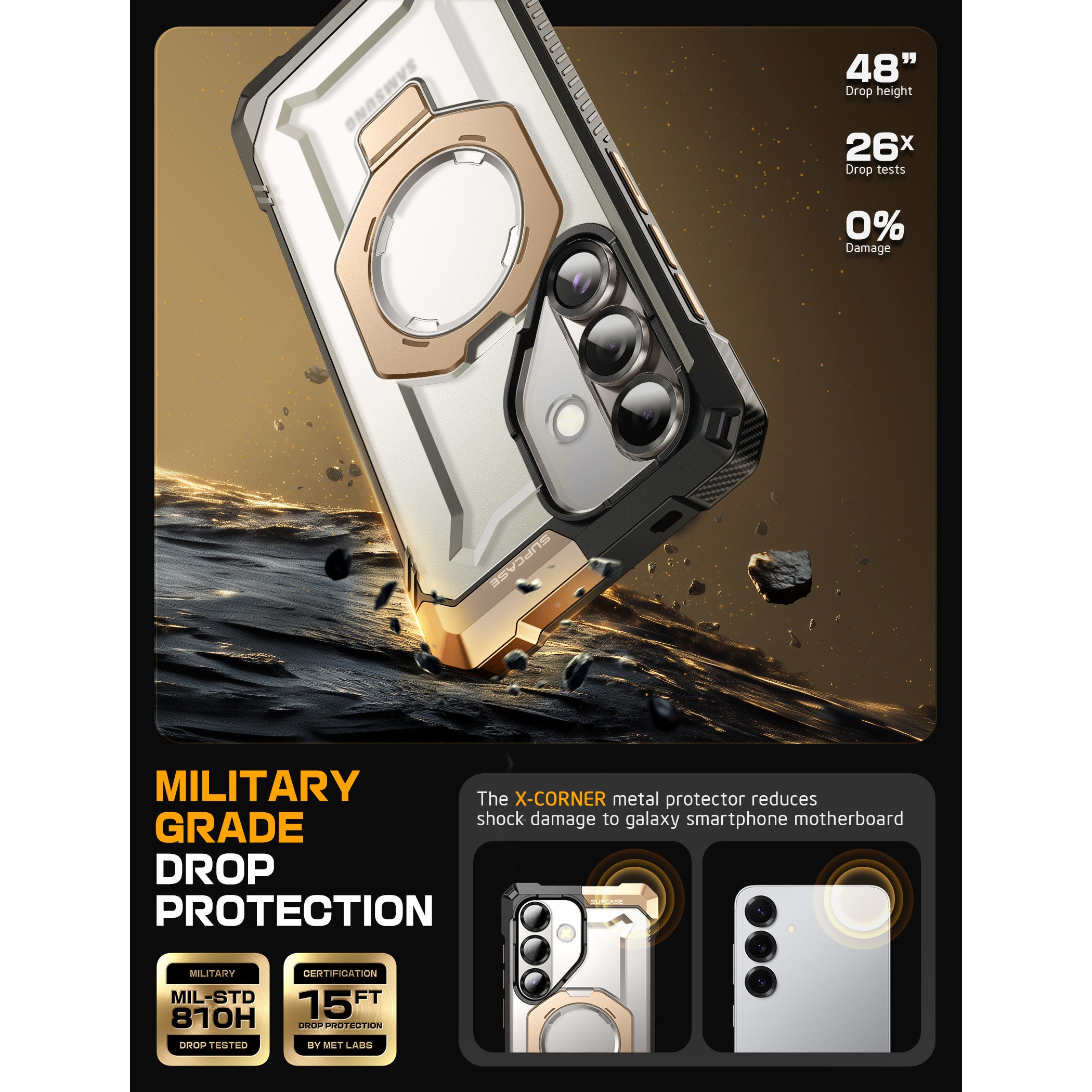 Samsung Galaxy S25 Ultra Grip MagSafe Phone Case - Desert Sand | Compatible with Wireless Charging, Secure Hold for Everyday Use, Work & Outdoor Activities